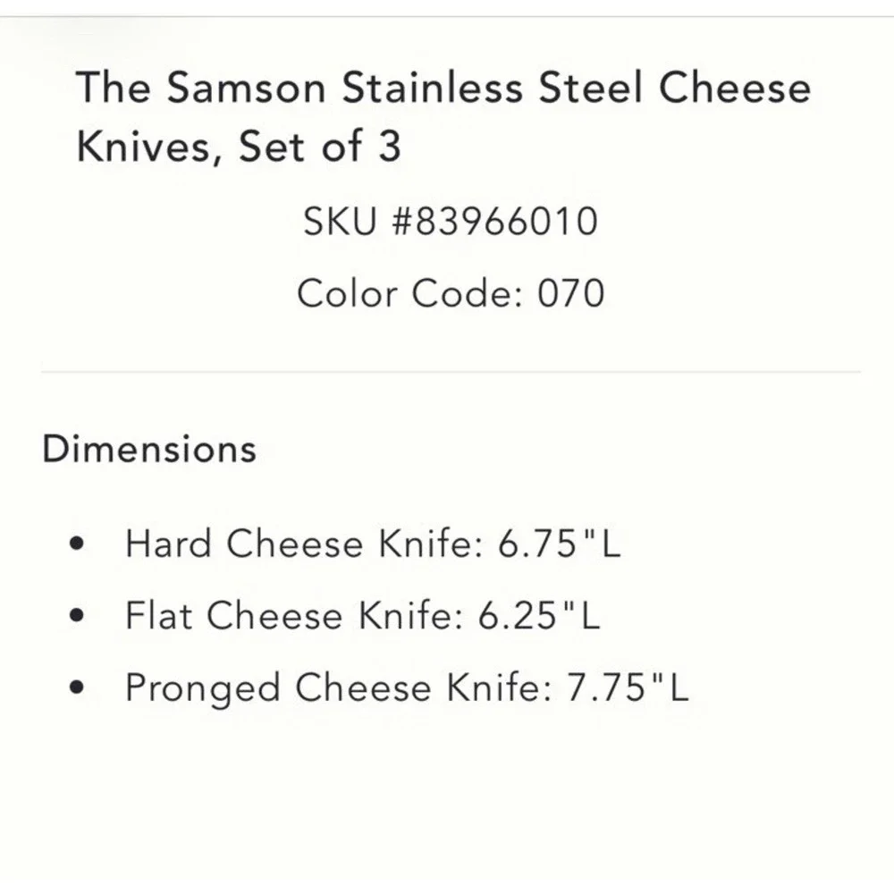 Stainless Steel Gold Cheese Knives Set of 3 – Hard, Flat, Pronged